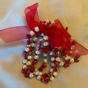 New Multi-Strand bracelet with faux pearls with stones